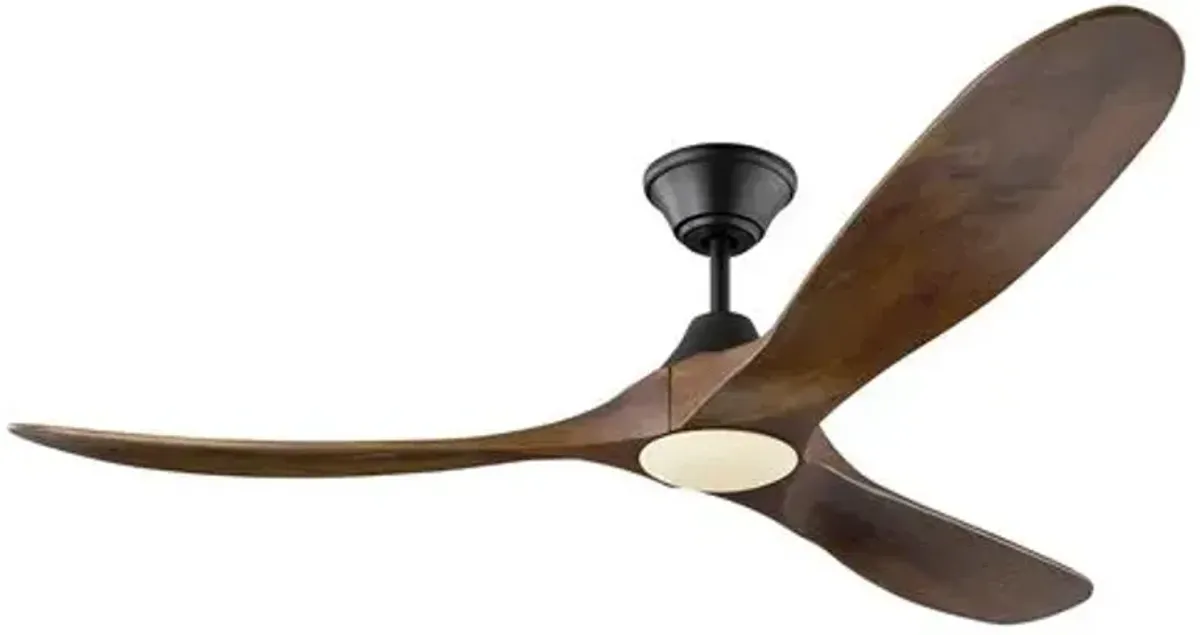 Visual Comfort - Maverick LED Ceiling Fan - Dark Walnut - Brown - 3 Blades, Hand-Held Remote Control, Energy Efficient, 6 Speed DC Motor