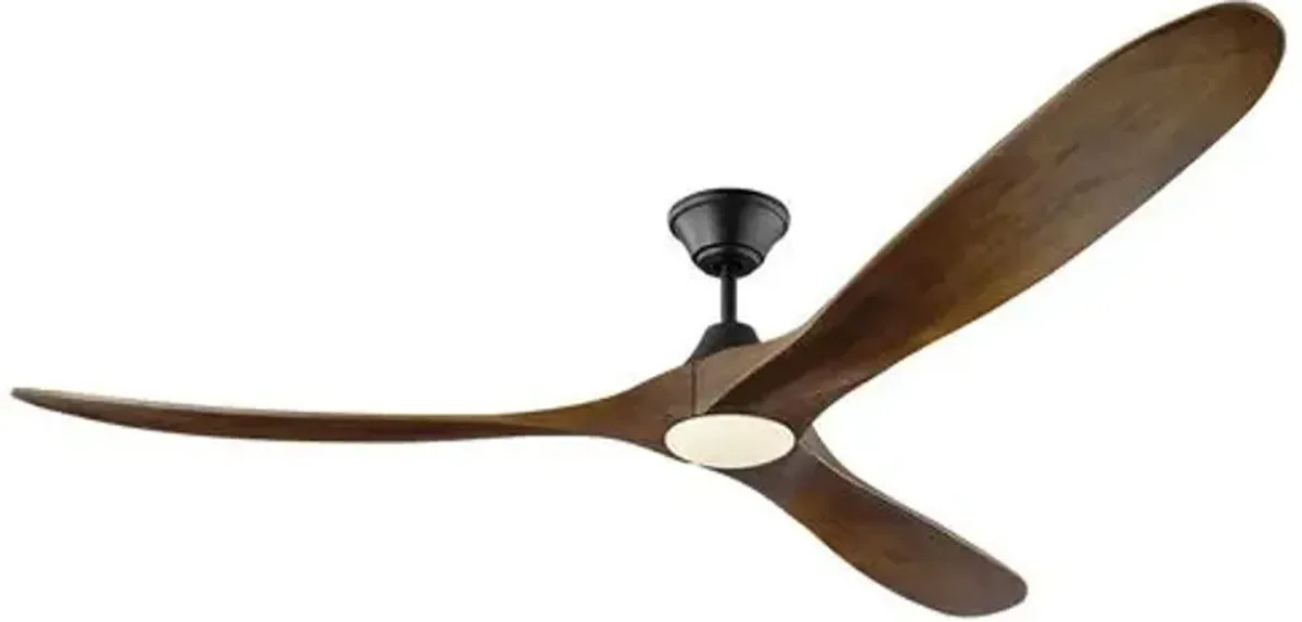 Visual Comfort - Maverick LED Ceiling Fan - Dark Walnut - Brown - 3 Blades, Hand-Held Remote Control, Energy Efficient, 6 Speed DC Motor