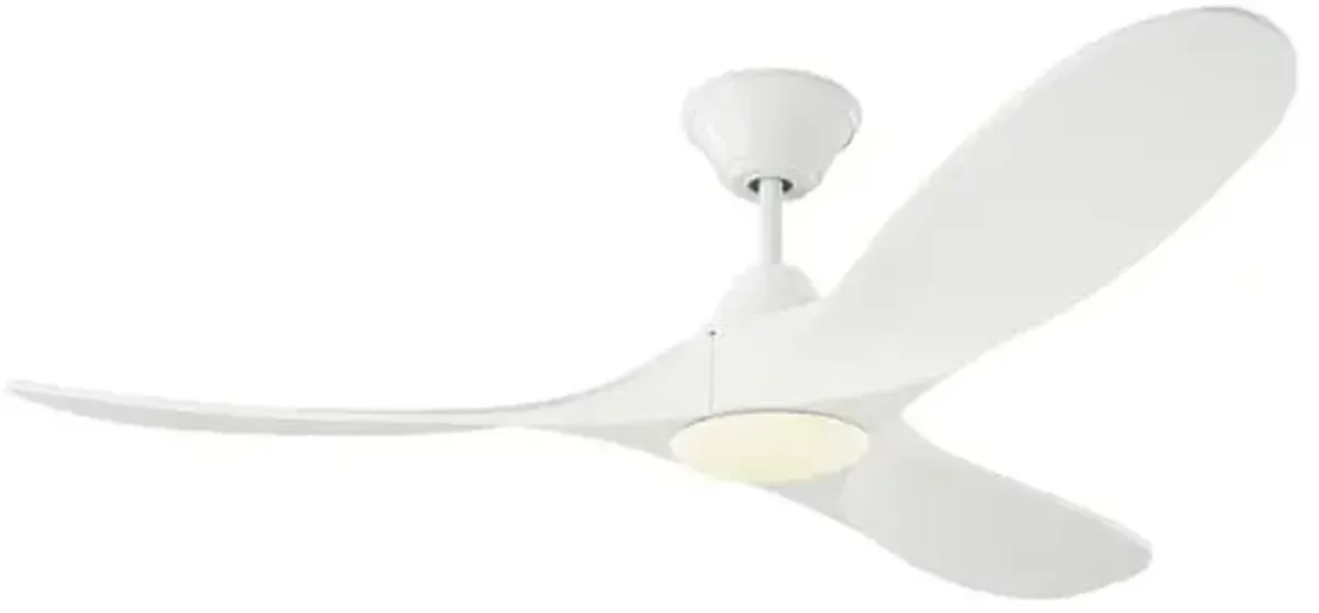 Visual Comfort - Maverick LED Ceiling Fan - Matte White - 3 Blades, Hand-Held Remote Control, Energy Efficient, 6 Speed DC Motor