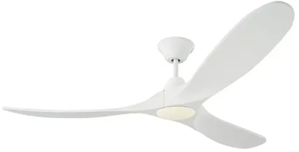 Visual Comfort - Maverick LED Ceiling Fan - Matte White - 3 Blades, Hand-Held Remote Control, Energy Efficient, 6 Speed DC Motor