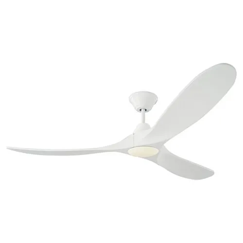 Visual Comfort - Maverick LED Ceiling Fan - Matte White - 3 Blades, Hand-Held Remote Control, Energy Efficient, 6 Speed DC Motor