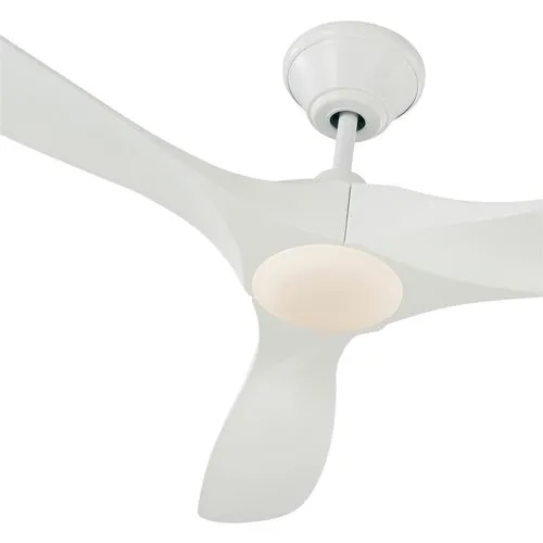 Visual Comfort - Maverick LED Ceiling Fan - Matte White - 3 Blades, Hand-Held Remote Control, Energy Efficient, 6 Speed DC Motor