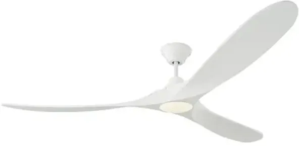 Visual Comfort - Maverick LED Ceiling Fan - Matte White - 3 Blades, Hand-Held Remote Control, Energy Efficient, 6 Speed DC Motor