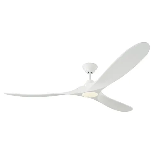 Visual Comfort - Maverick LED Ceiling Fan - Matte White - 3 Blades, Hand-Held Remote Control, Energy Efficient, 6 Speed DC Motor