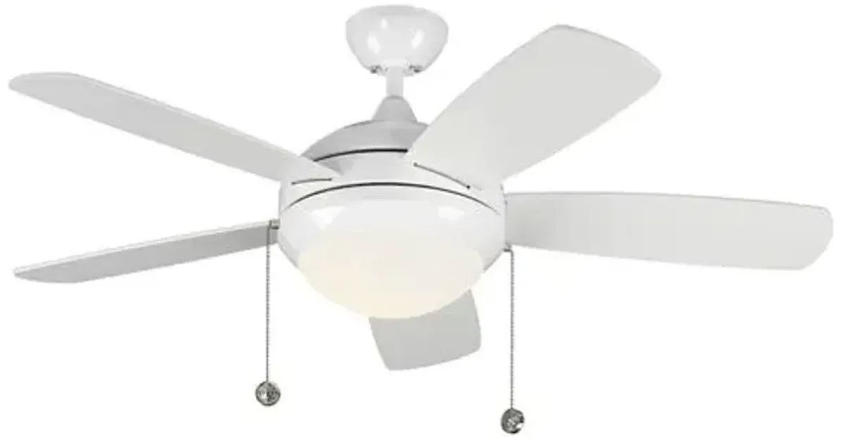 Visual Comfort - Discus Classic II Ceiling Fan - White - 5 Blades, Energy Efficient