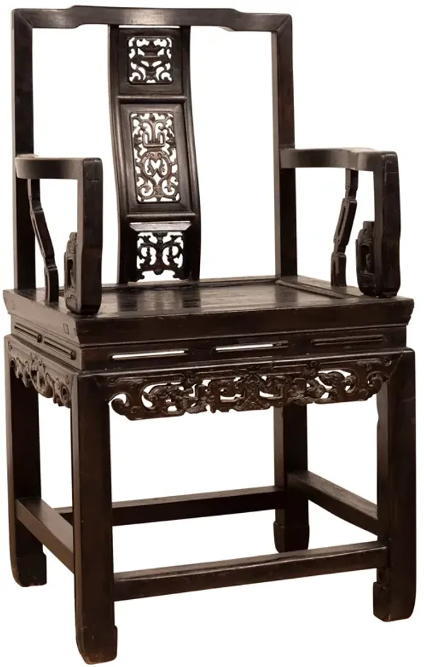 Chinese Wedding Chair with Dark Patina - FEA Home - Brown