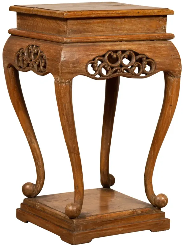 Chinese Ming Style Wooden Incense Stand - FEA Home - Brown
