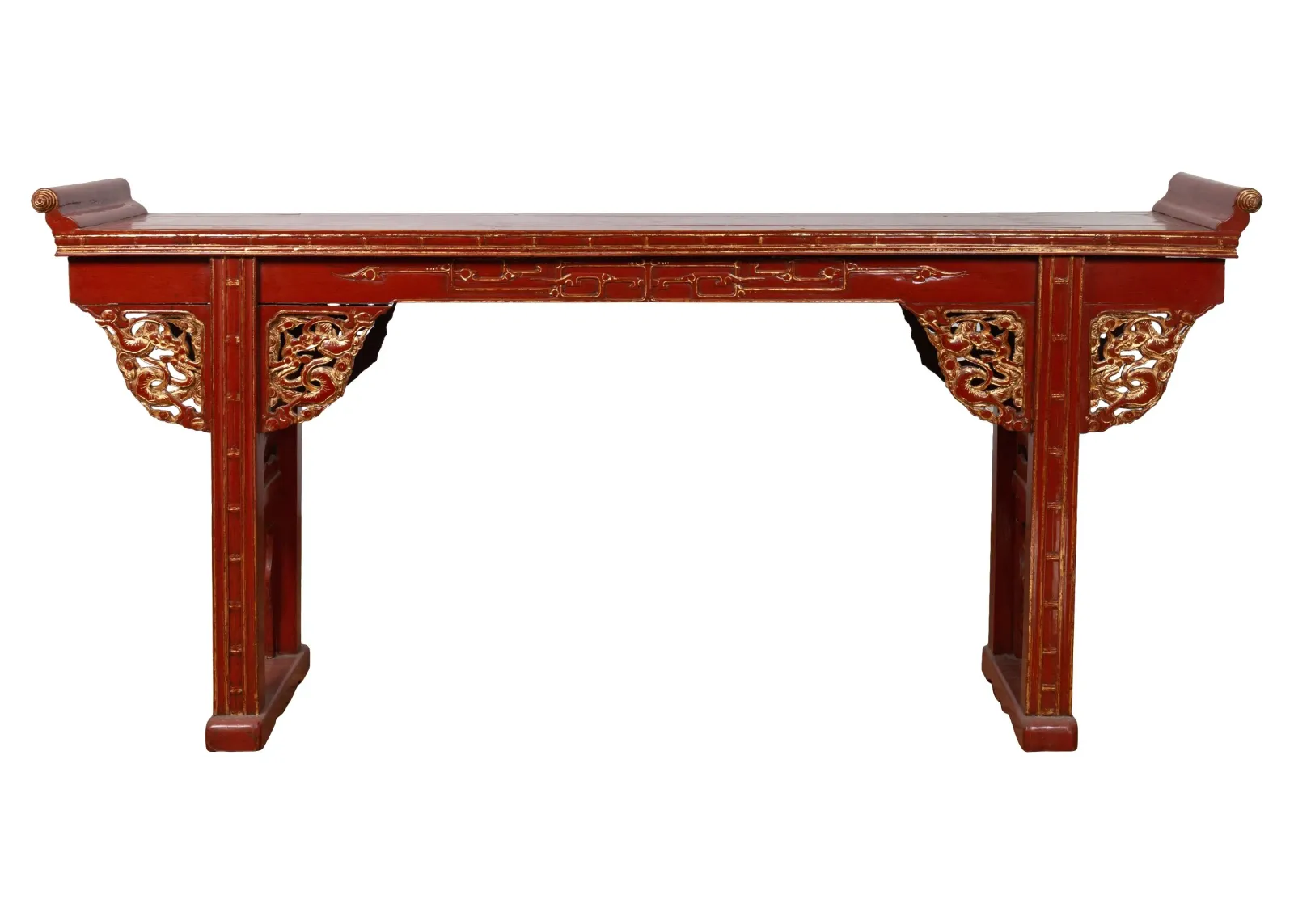 Chinese Red Lacquered Console Table - FEA Home