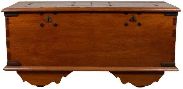 Large Javanese Teak Wood Blanket Chest - FEA Home - Brown