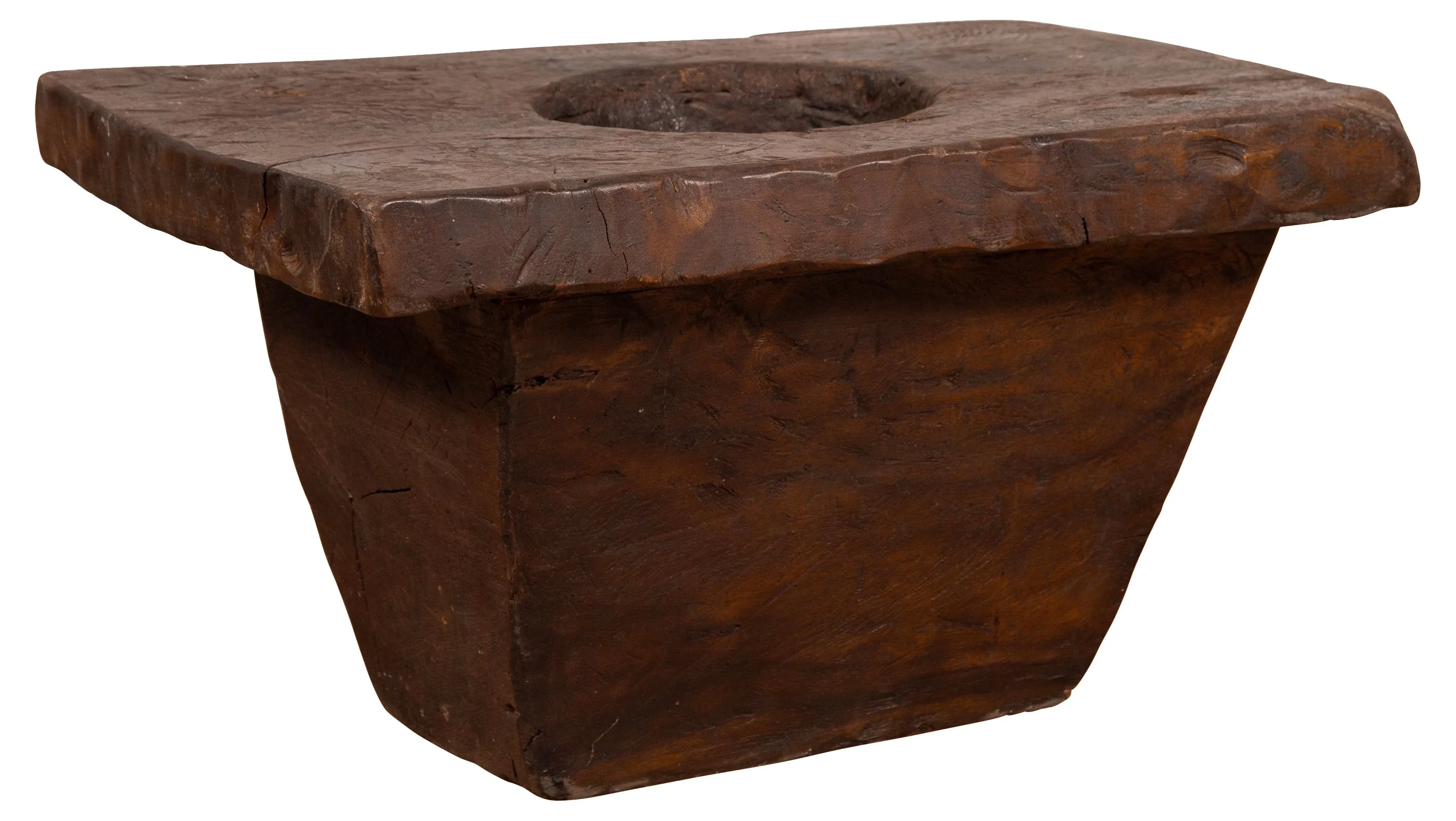 Rustic Indonesian Wooden Outdoor Planter - FEA Home - Brown - 23" l x 17" w x 13" h