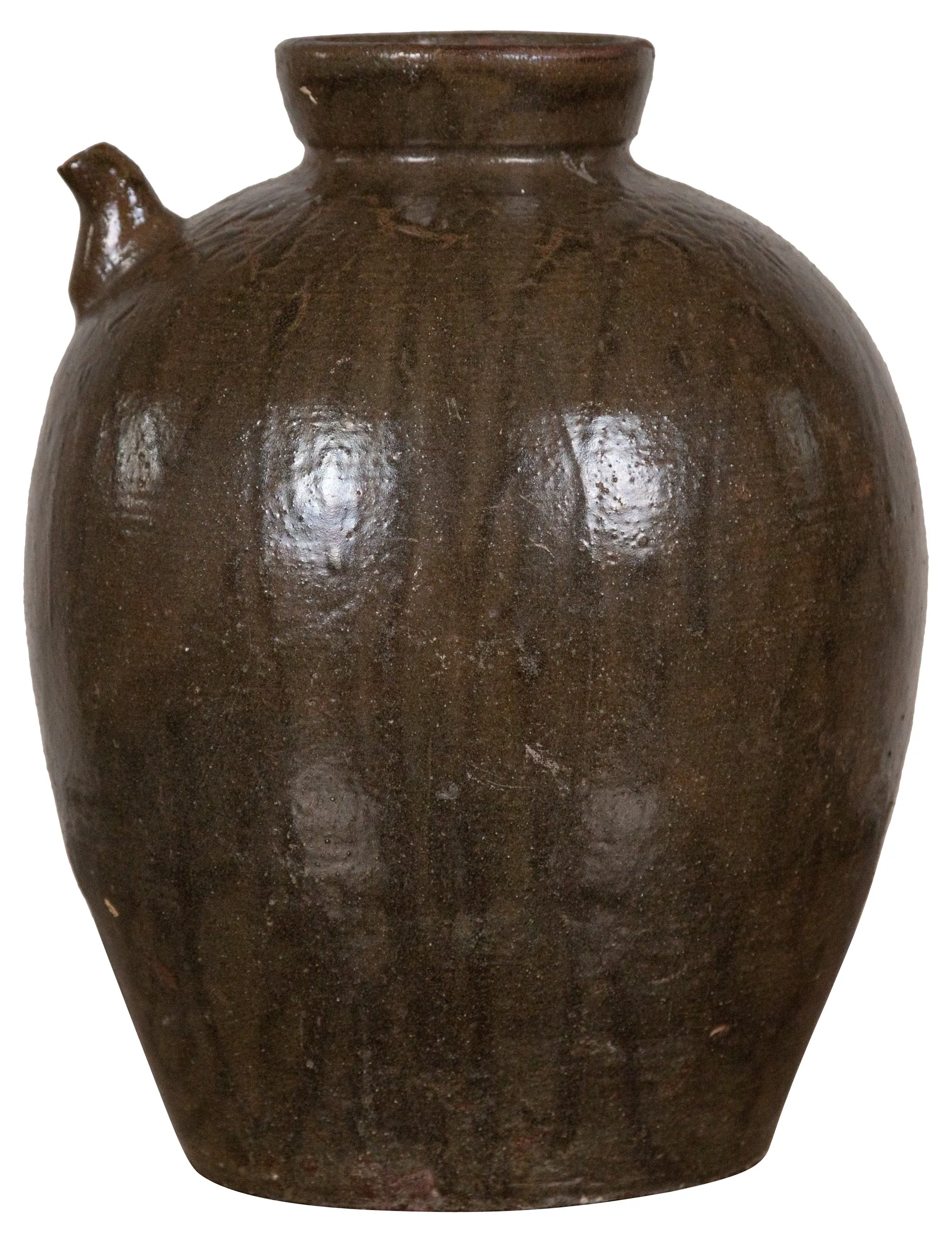 Chinese Qing Dynasty Glazed Water Jug - FEA Home - Brown