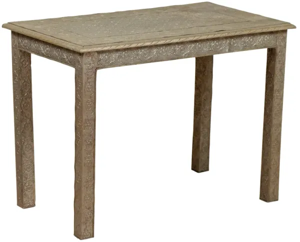 Indian Tooled Sheet Metal Coffee Table - FEA Home - Silver