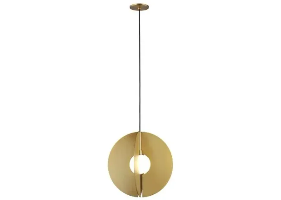 Visual Comfort - Orbel Round Pendant - Aged Brass - Gold