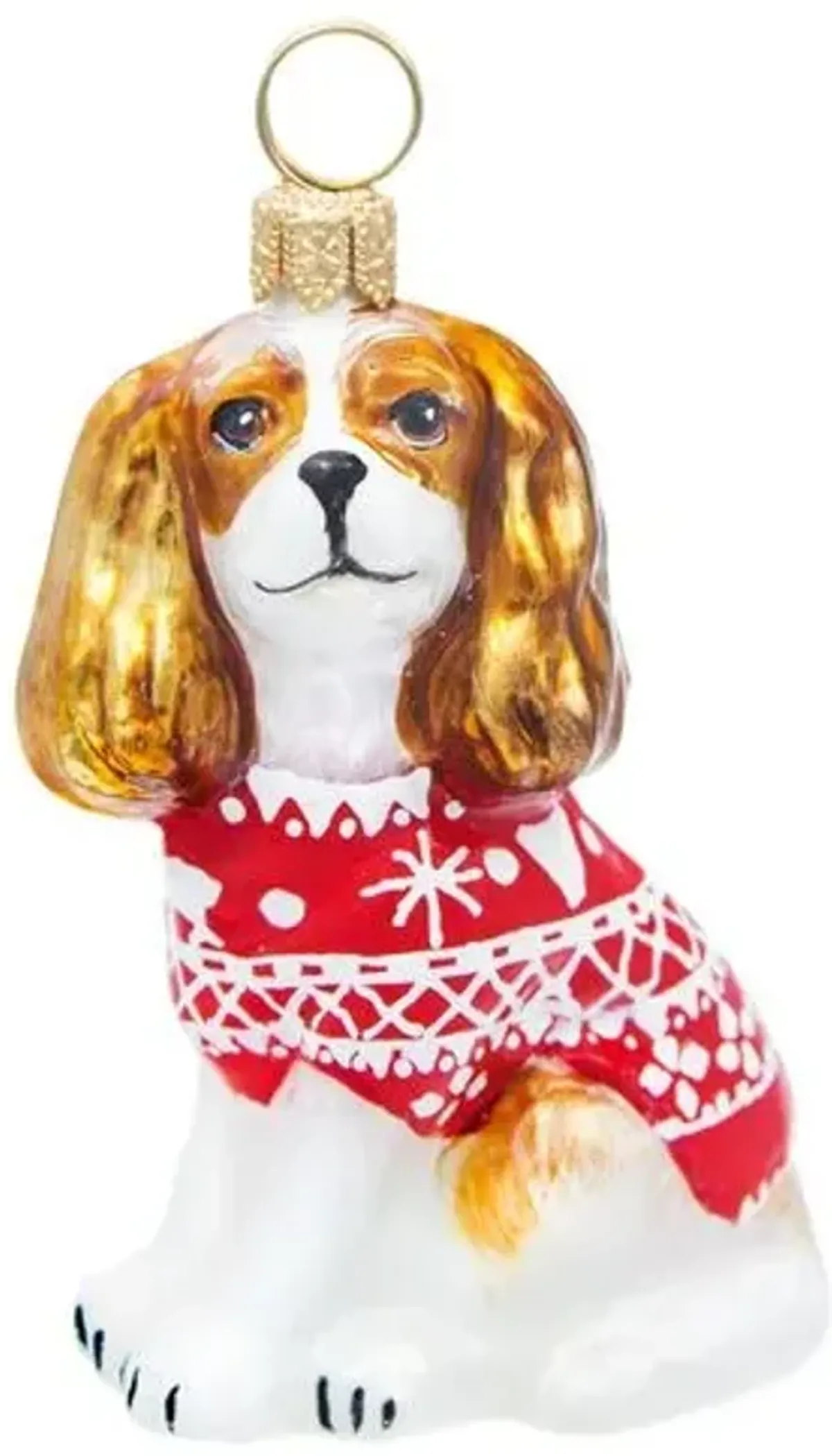 Cavalier King Blenheim with Sweater Ornament - Bronze - Handcrafted