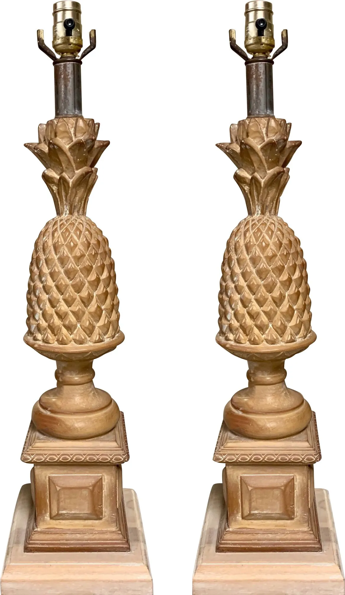 Regency Style Carved Pineapple Lamps,Set of 2 - Von Meyer Ltd.