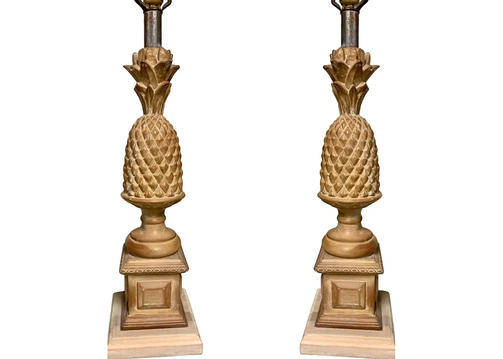 Regency Style Carved Pineapple Lamps,Set of 2 - Von Meyer Ltd.