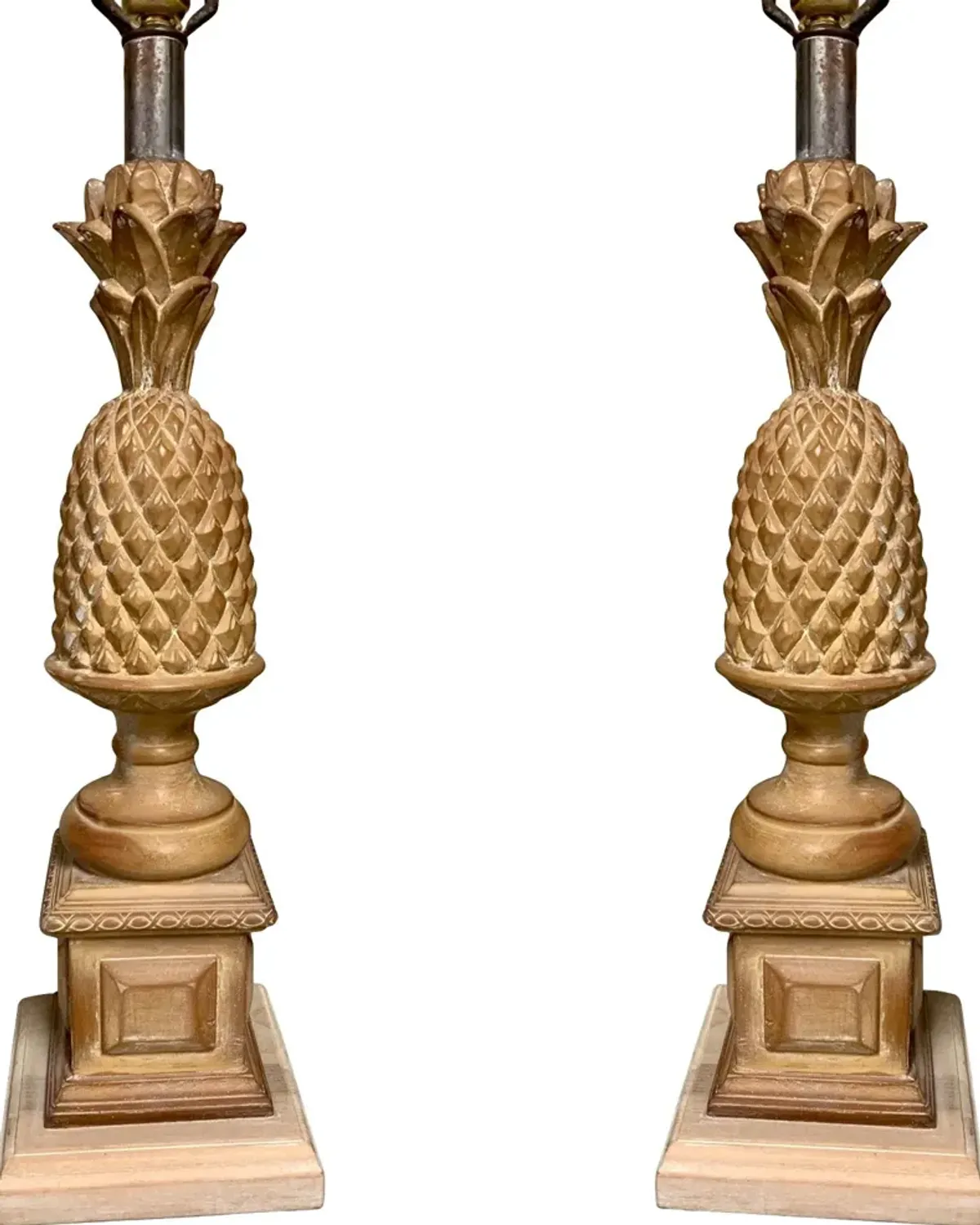 Regency Style Carved Pineapple Lamps,Set of 2 - Von Meyer Ltd.