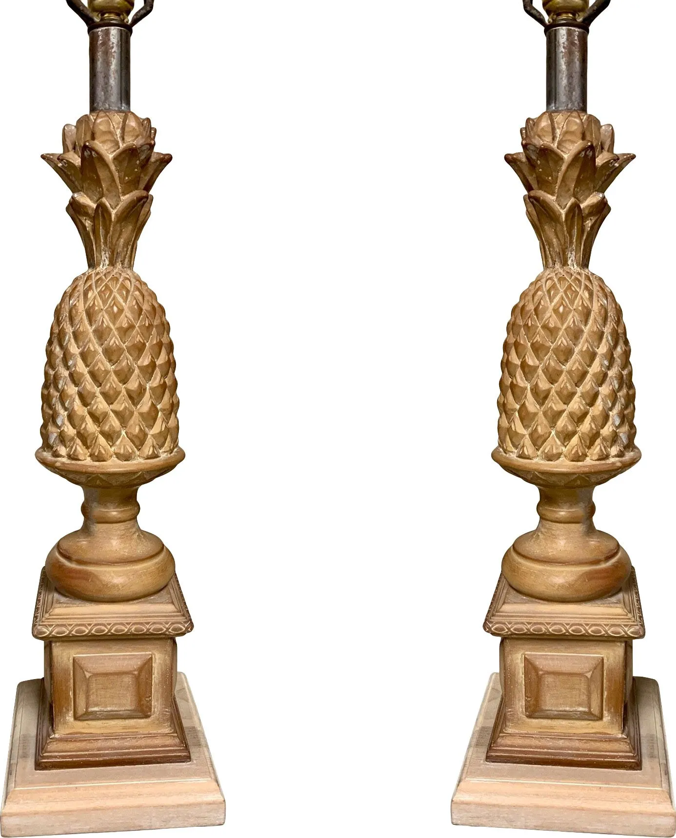 Regency Style Carved Pineapple Lamps,Set of 2 - Von Meyer Ltd.