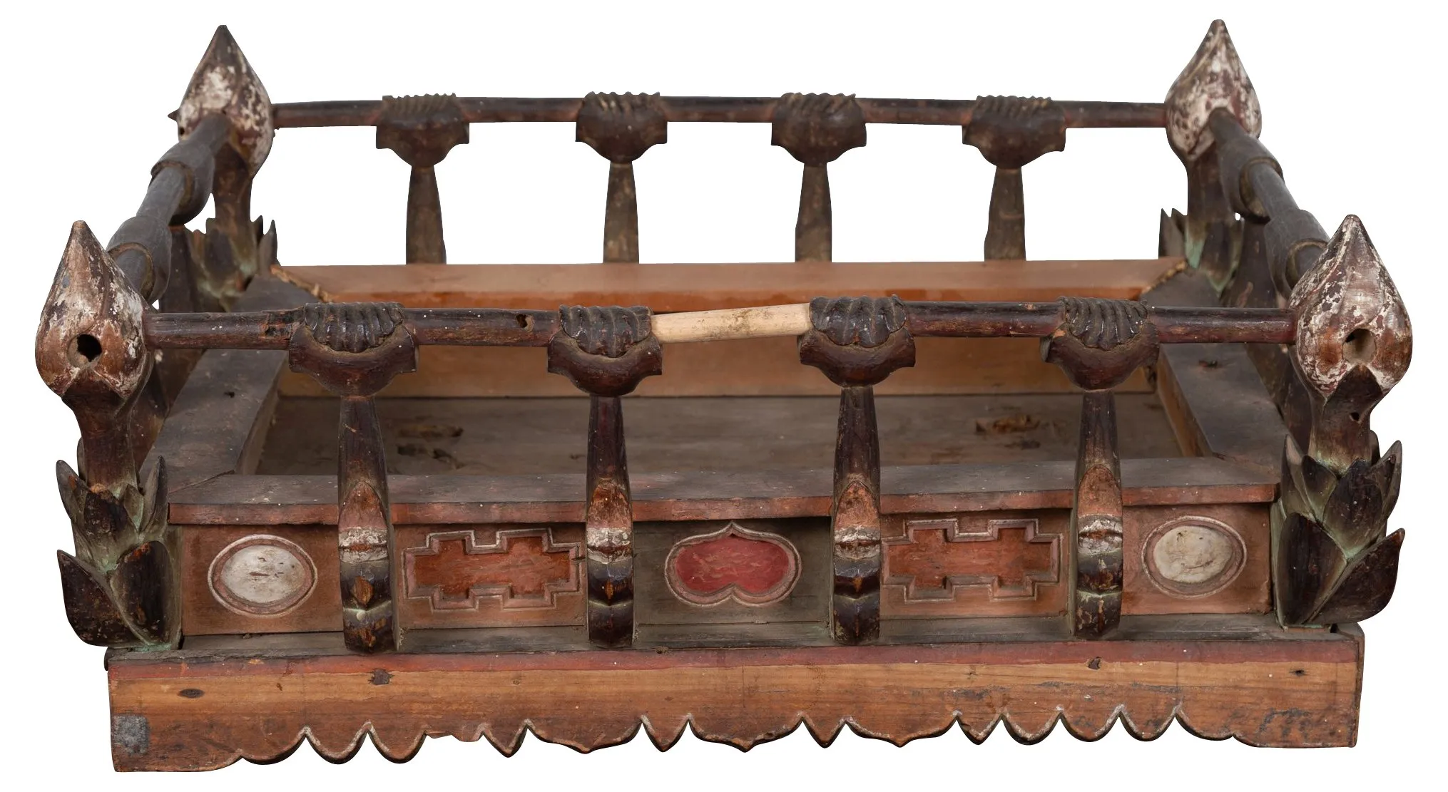 Petite Japanese Edo Folk Art Altar Table - FEA Home - Brown
