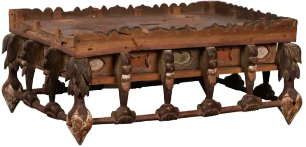 Petite Japanese Edo Folk Art Altar Table - FEA Home - Brown