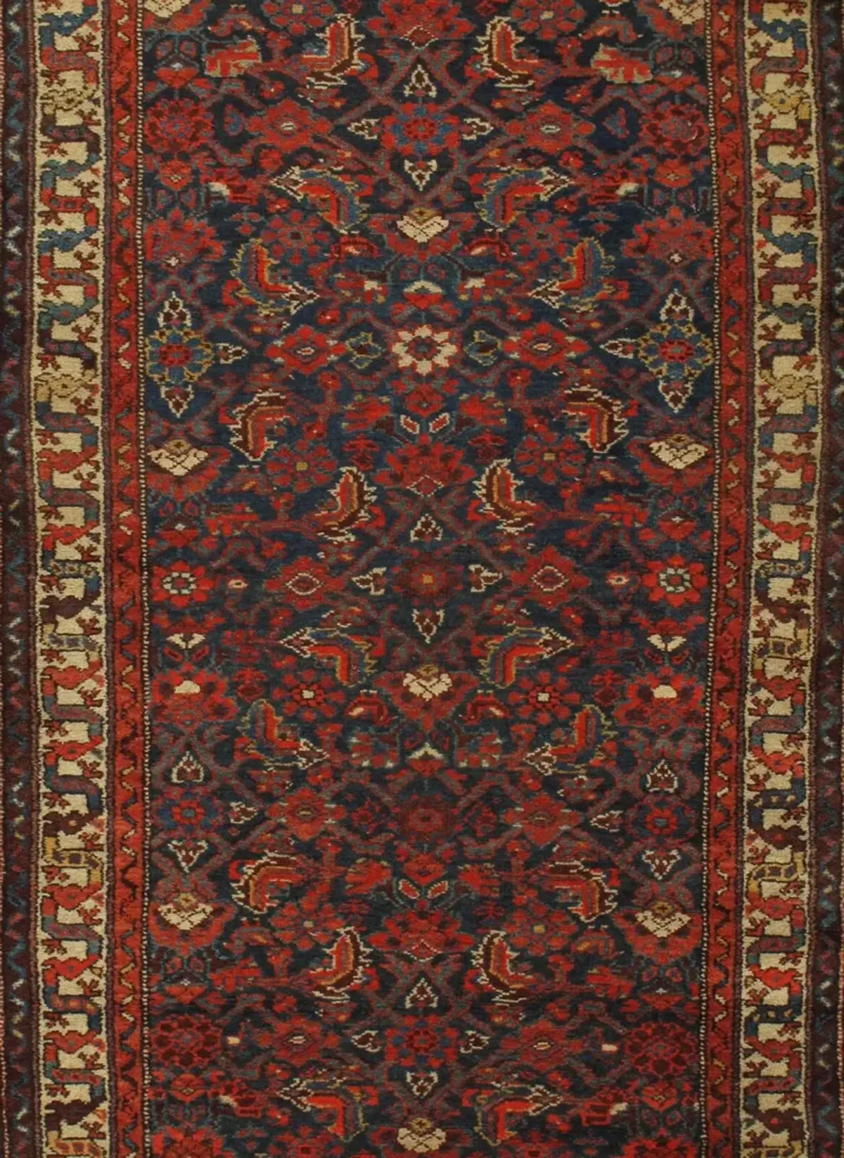 Persian Hamadan Runner - 3'4" x 13'4" - red