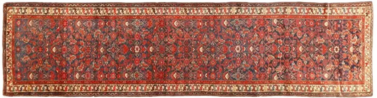 Persian Hamadan Runner - 3'4" x 13'4" - red