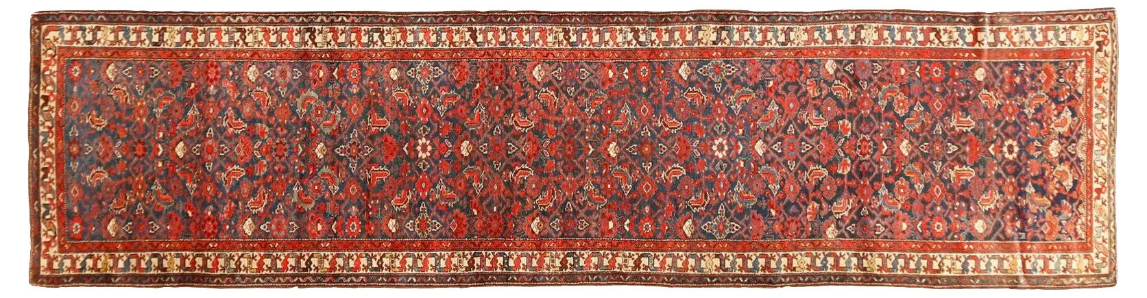 Persian Hamadan Runner - 3'4" x 13'4" - red