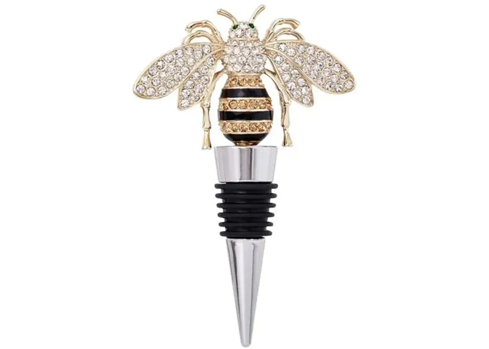 Stripey Bee Wine Stopper - Gold - Joanna Buchanan - Multi