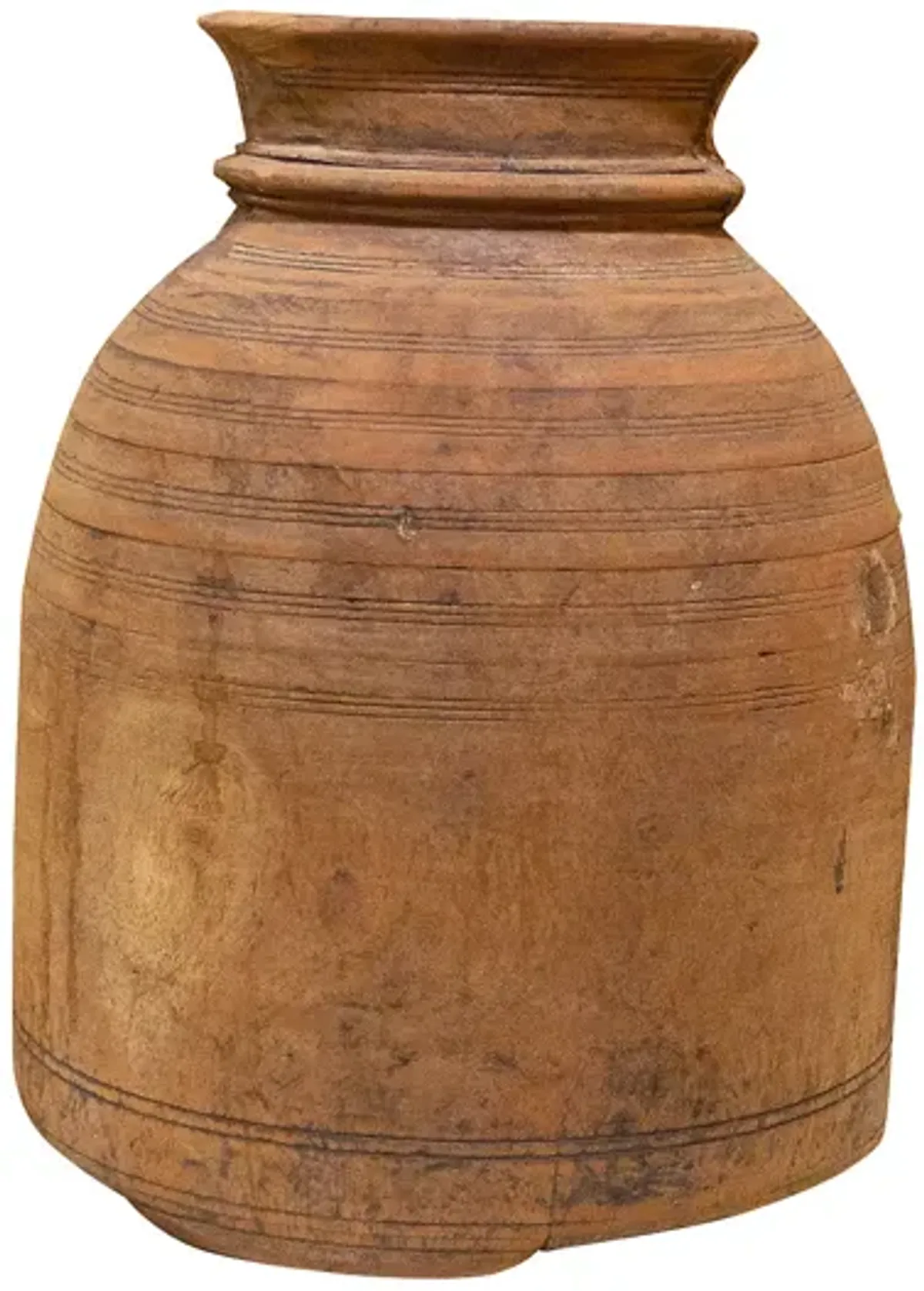 Bahi Nepalese Tribal Ghee Outdoor Pot - de-cor - Brown