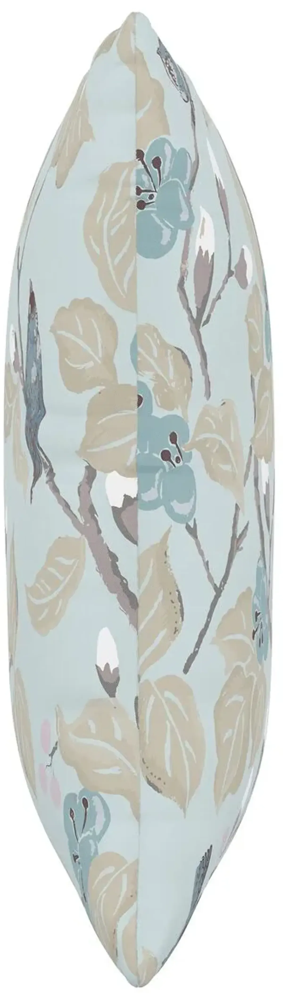 Laurel Floral Pillow - Soft Blue