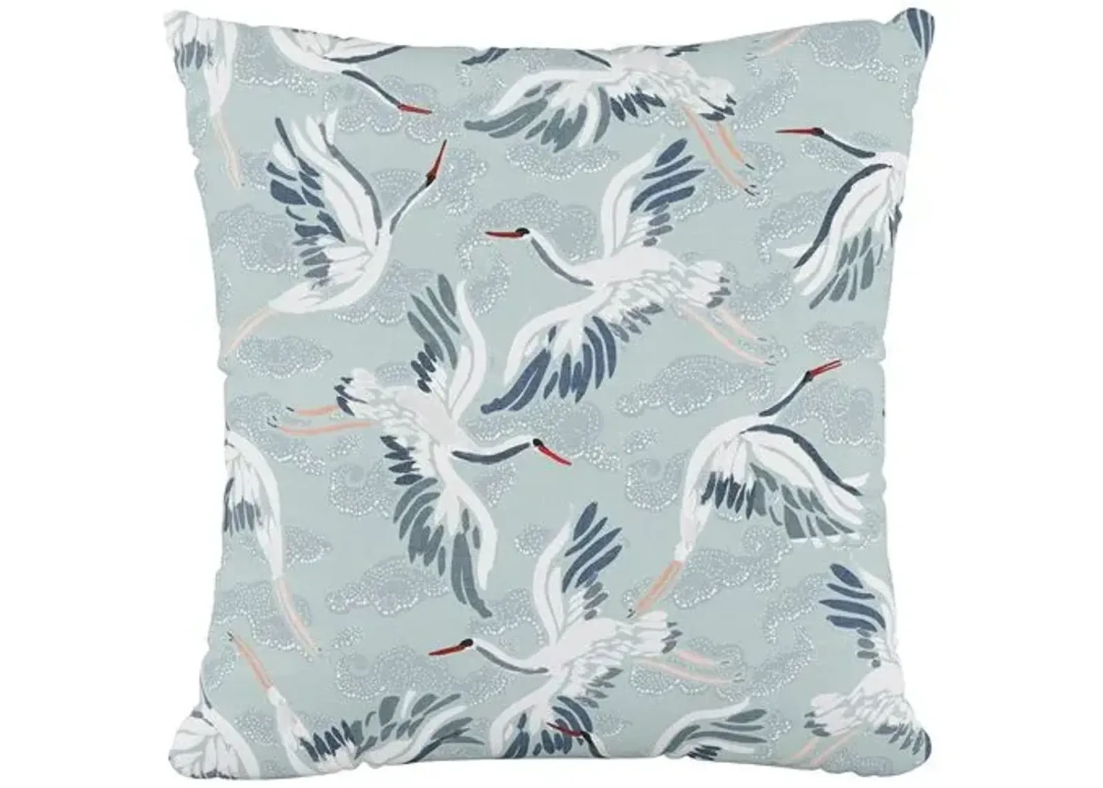 Cranes Pillow - Seafoam