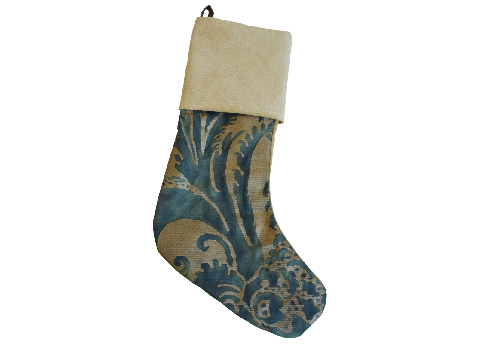 Italian Fortuny Christmas Stocking - Green