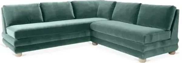 Millbrae Right-Facing Sectional - Jade Velvet