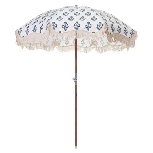 Luna Premium Beach Umbrella - Blue/White