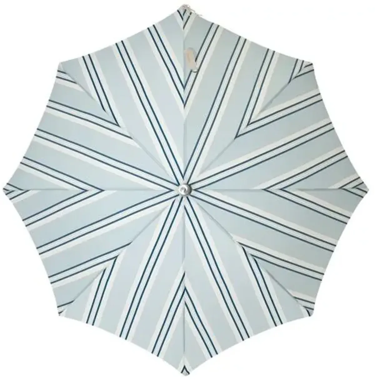 Quincy Beach Premium Umbrella - Blue/White Stripe