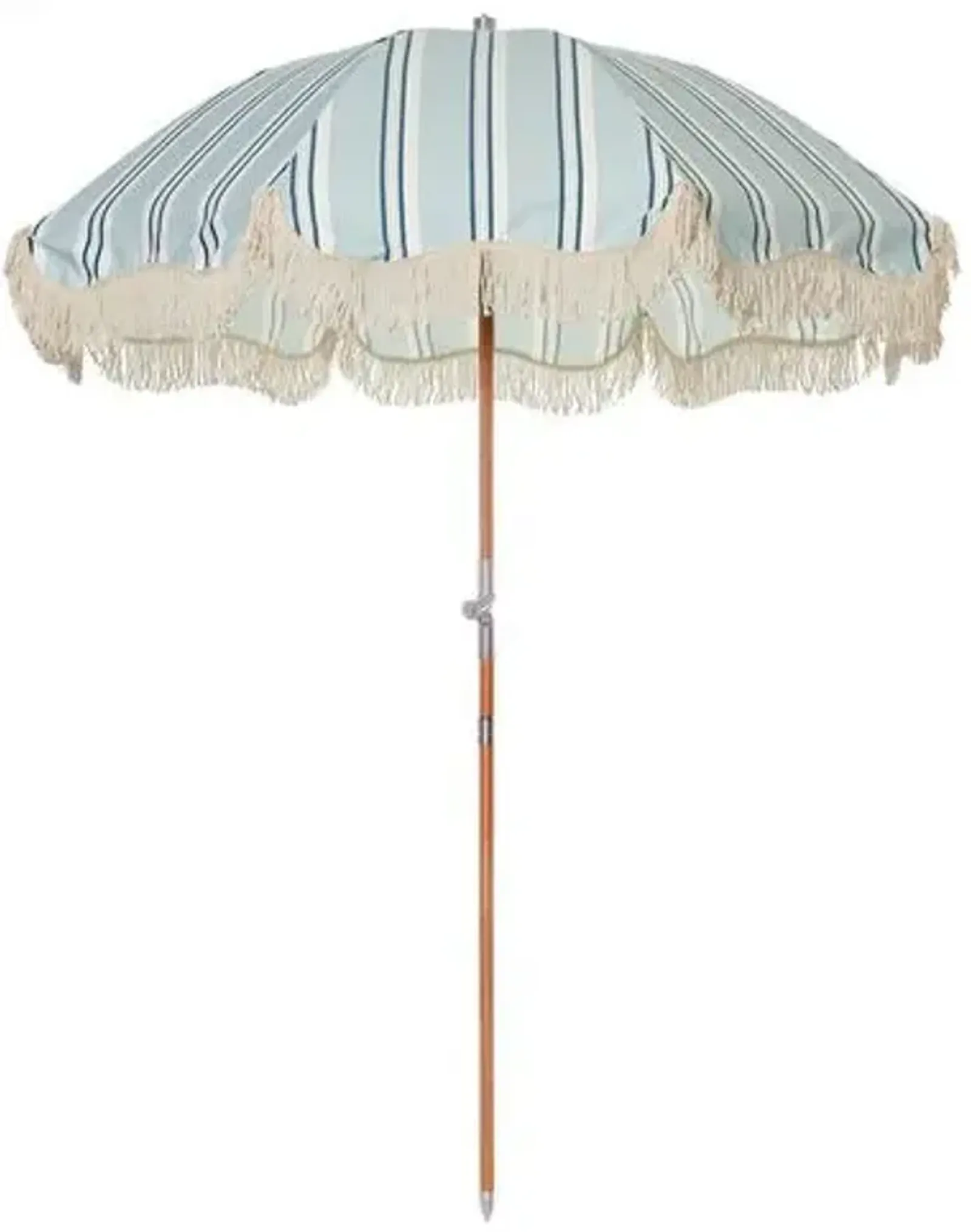 Quincy Beach Premium Umbrella - Blue/White Stripe