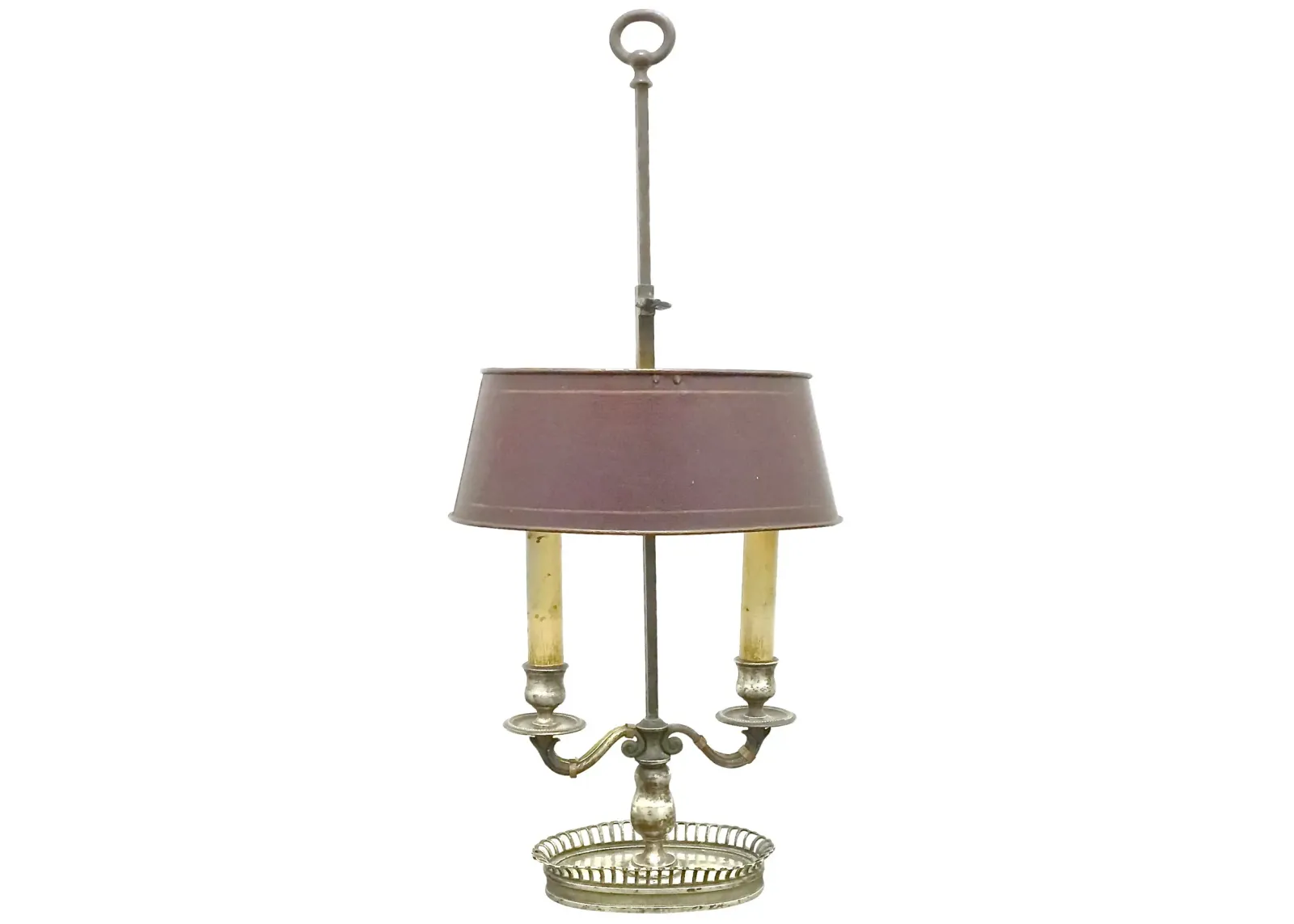 French Tole Double Arm Bouillete Lamp - Vermilion Designs