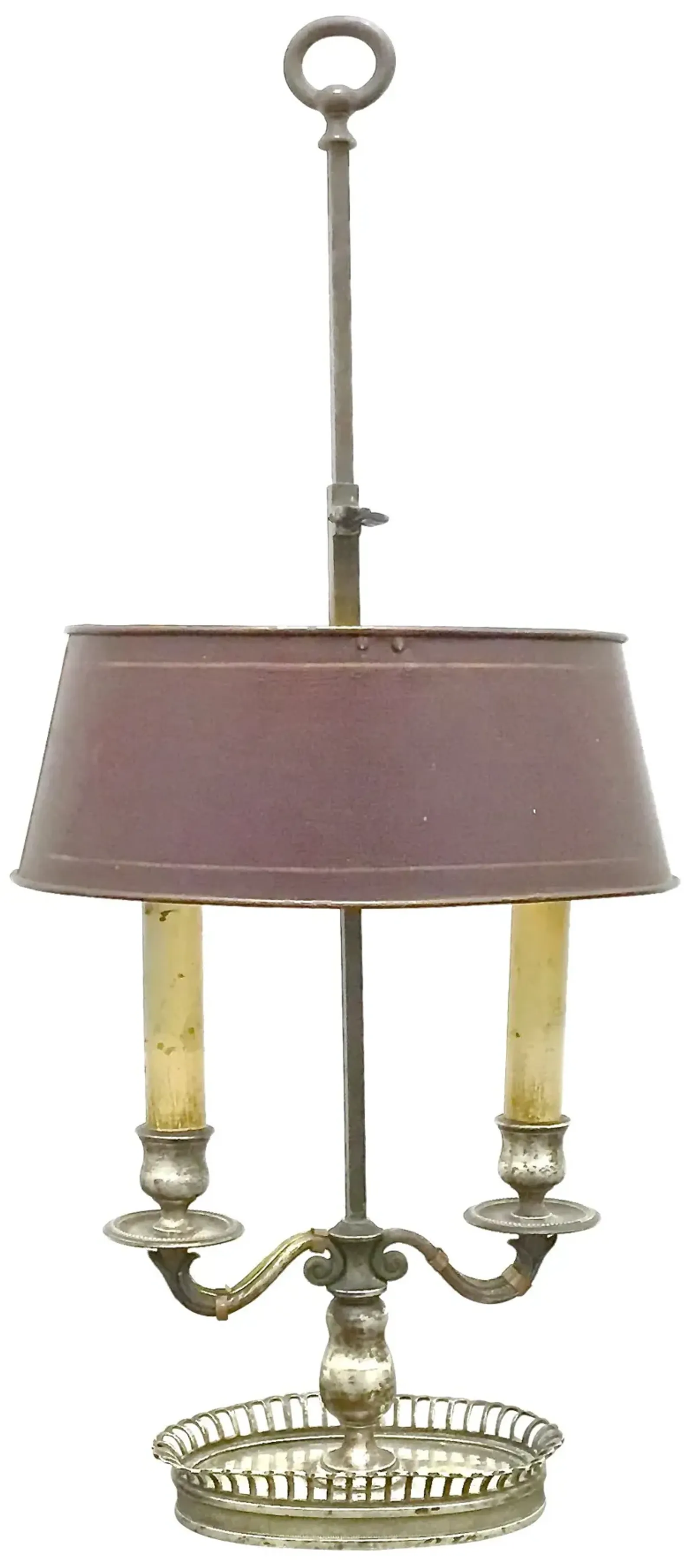 French Tole Double Arm Bouillete Lamp - Vermilion Designs