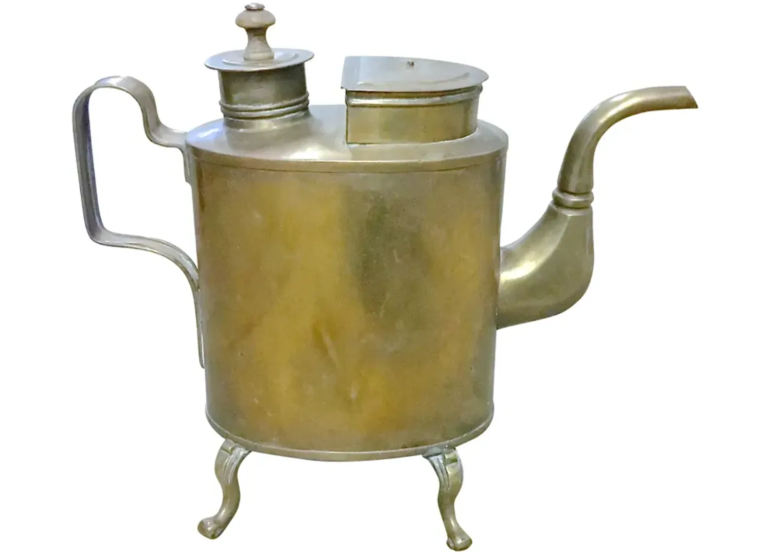 Antique Brass Double Lid Kettle - Vermilion Designs - Gold