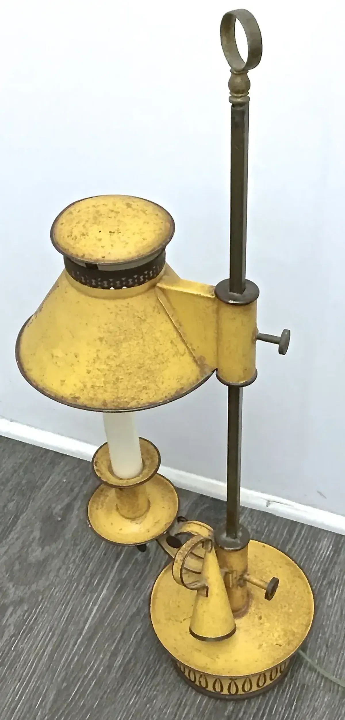 Antique Tole Adjustable Bouillote Lamp - Vermilion Designs