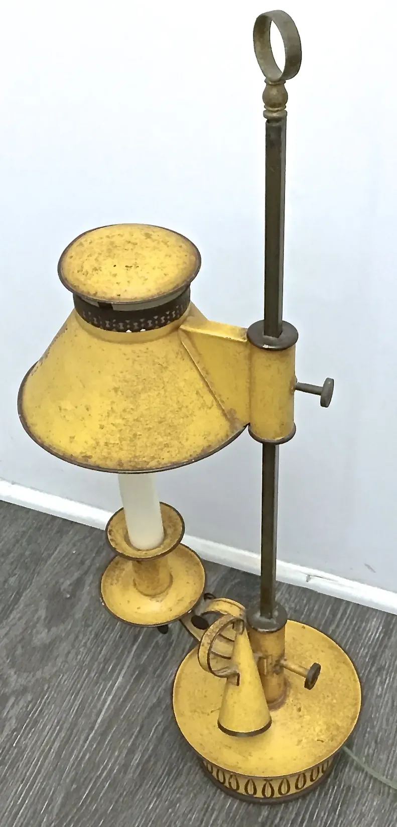 Antique Tole Adjustable Bouillote Lamp - Vermilion Designs