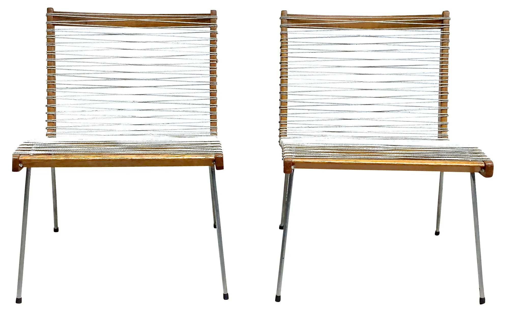 Cord Chairs By Robert Ellenburger - Set of 2 - Vermilion Designs - white