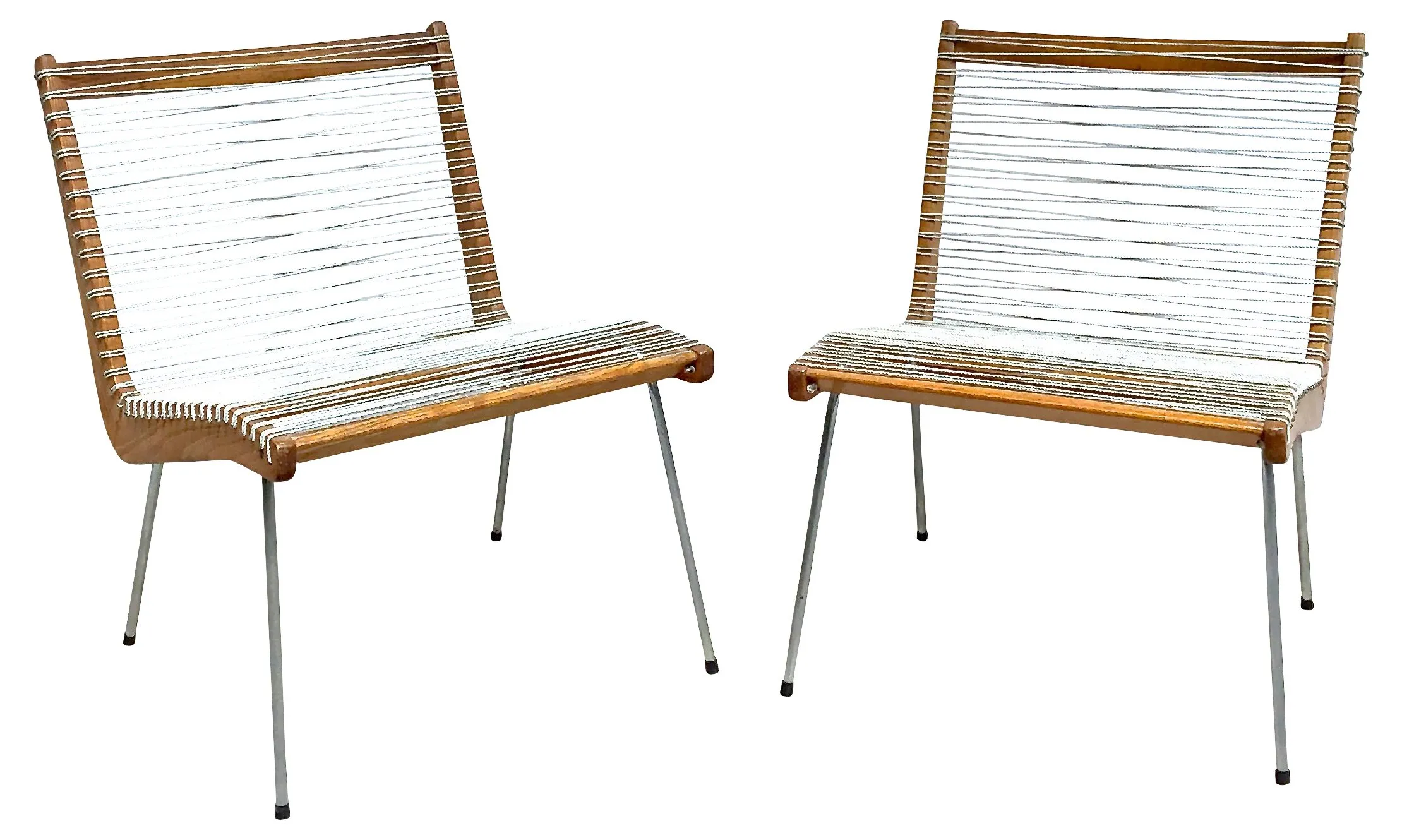 Cord Chairs By Robert Ellenburger - Set of 2 - Vermilion Designs - white