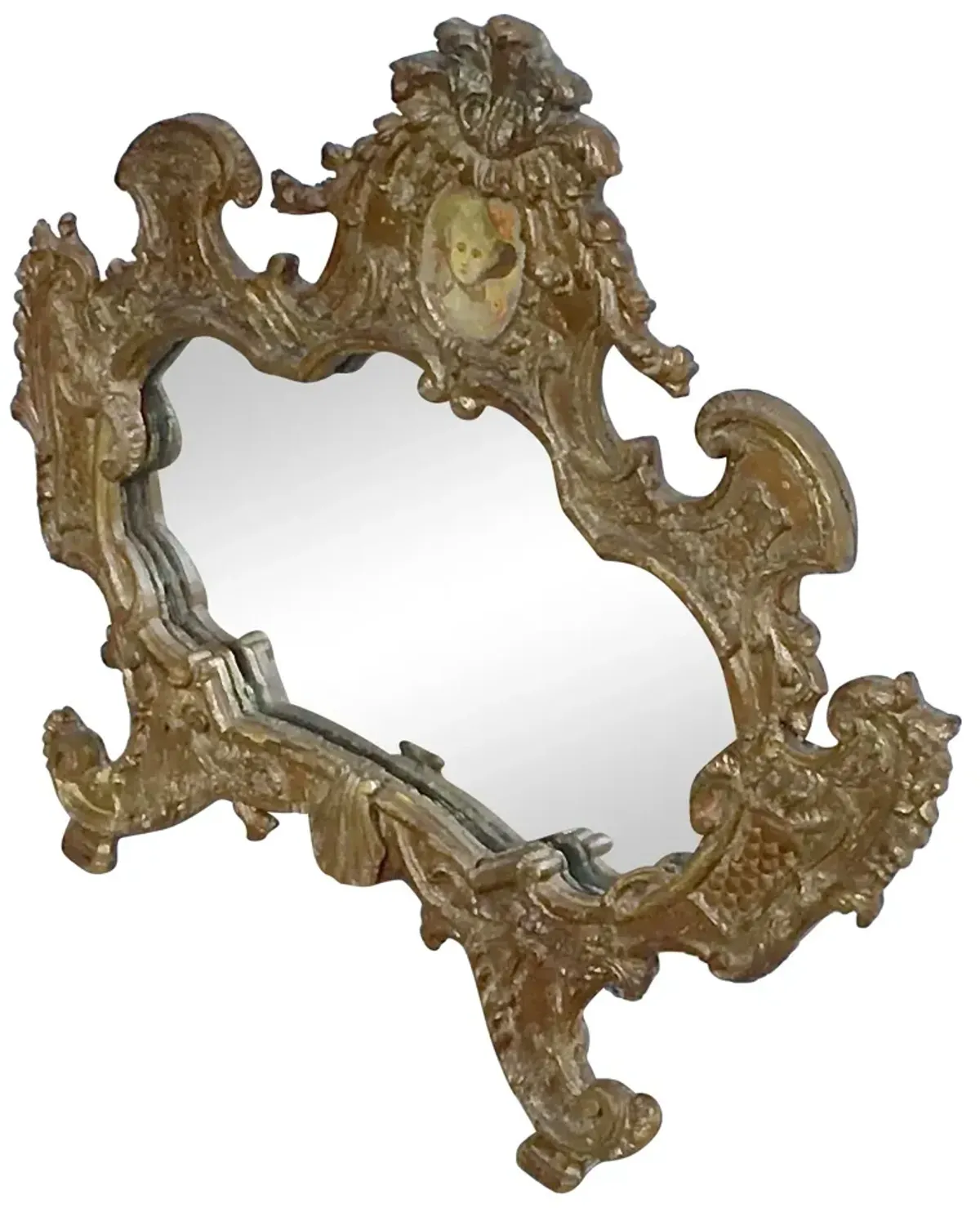 Antique Venetian Portrait Mirror - Vermilion Designs - Gold