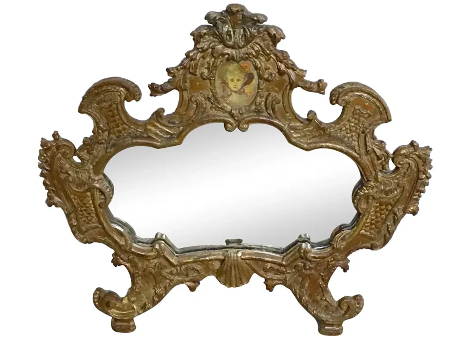 Antique Venetian Portrait Mirror - Vermilion Designs - Gold