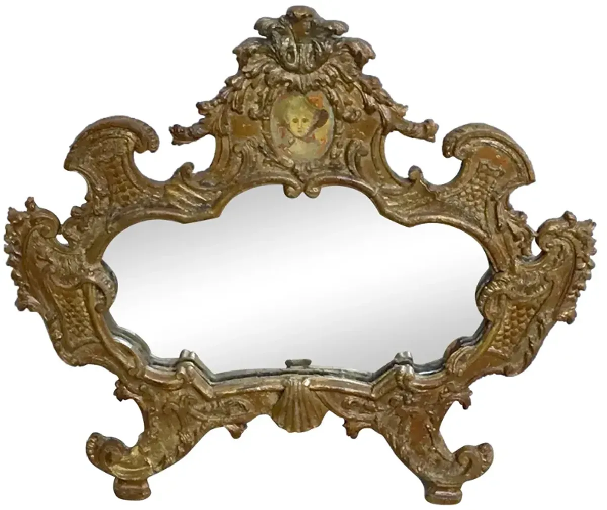 Antique Venetian Portrait Mirror - Vermilion Designs - Gold