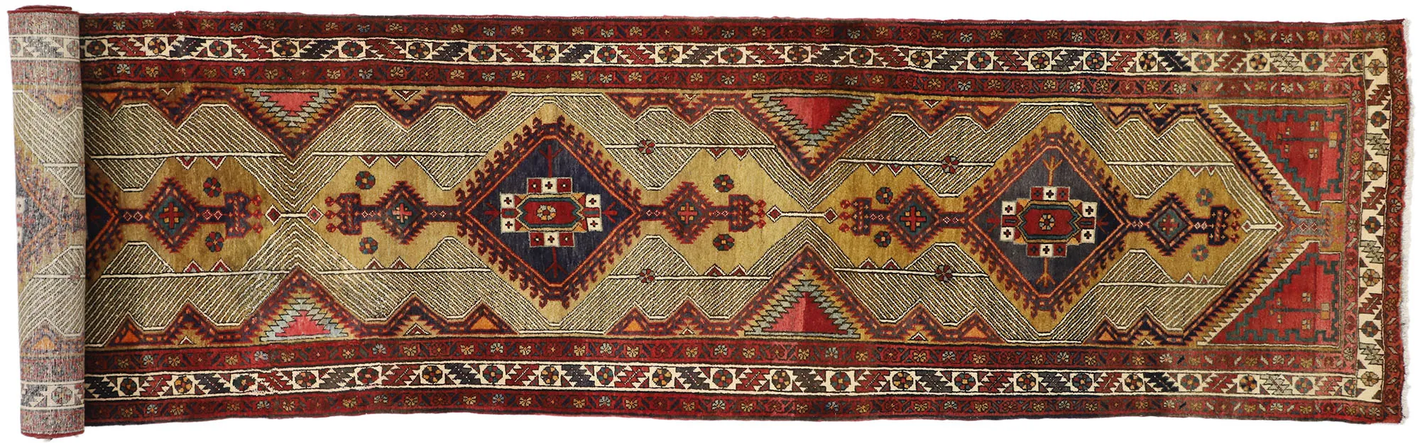 Persian Azerbaijan Runner - 3'4 x 14'9 - Esmaili Rugs & Antiques - Red - Red