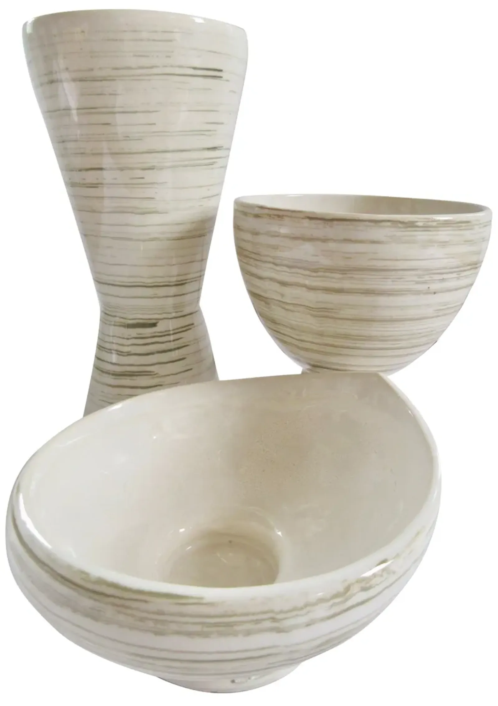 Mid-Century Modern McCoy Pottery - Set of 3 - The Emporium Ltd. - White