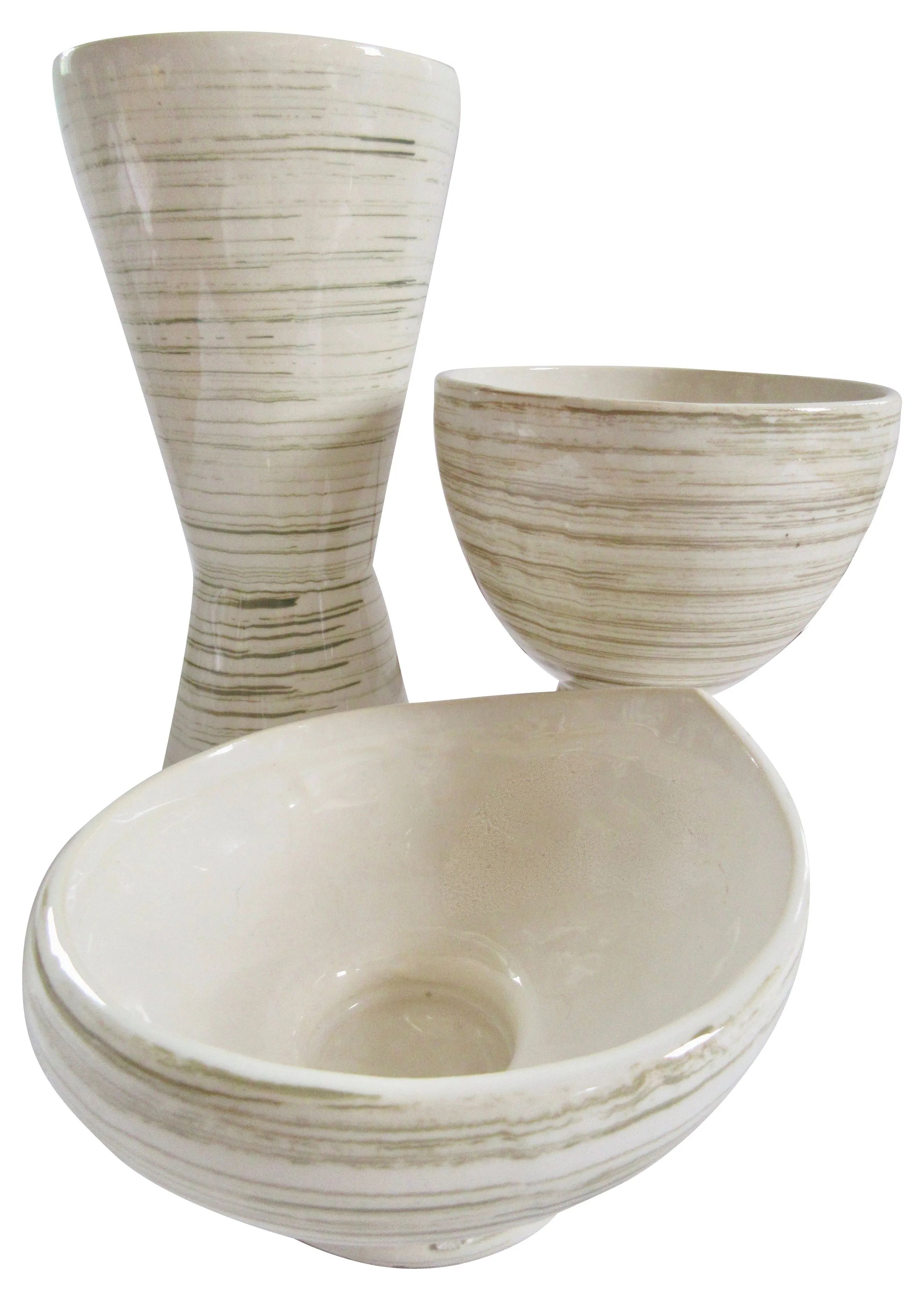 Mid-Century Modern McCoy Pottery - Set of 3 - The Emporium Ltd. - White