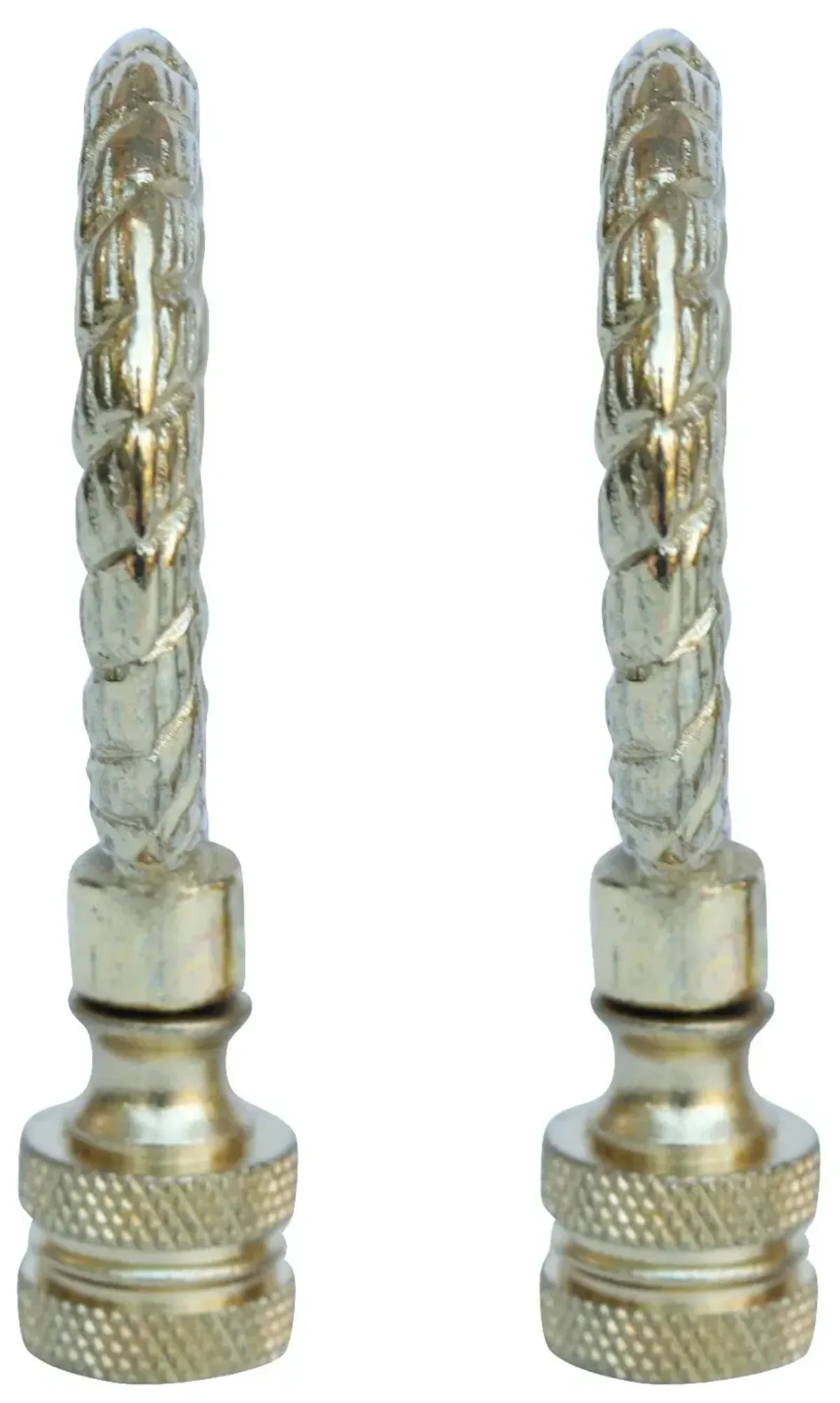 Brass Rope Lamp Finials - a Pair By Interesting Things - Gold - Fits a standard size lamp harp